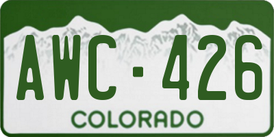 CO license plate AWC426