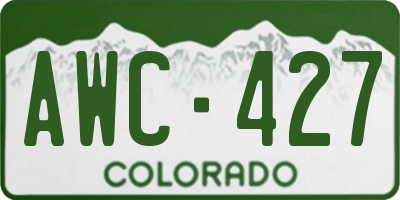 CO license plate AWC427