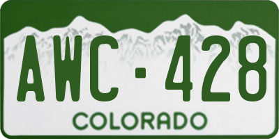 CO license plate AWC428