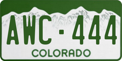 CO license plate AWC444