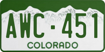 CO license plate AWC451