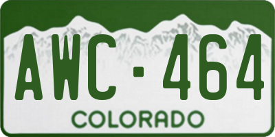 CO license plate AWC464