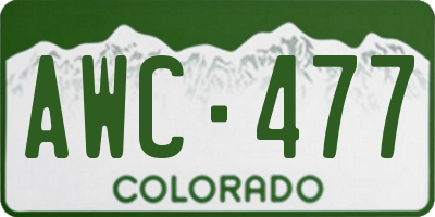 CO license plate AWC477