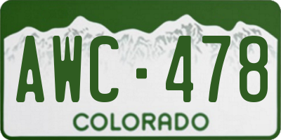 CO license plate AWC478