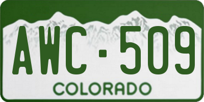 CO license plate AWC509