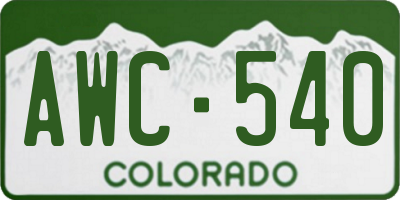 CO license plate AWC540