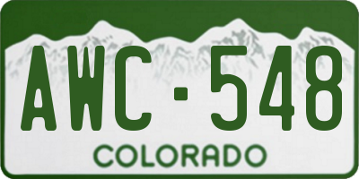 CO license plate AWC548