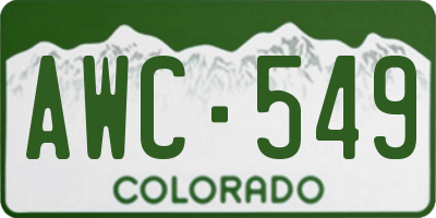 CO license plate AWC549