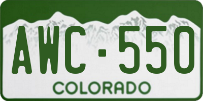 CO license plate AWC550