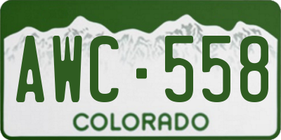 CO license plate AWC558