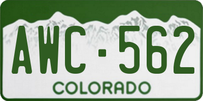 CO license plate AWC562