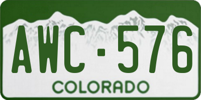 CO license plate AWC576