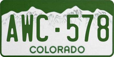 CO license plate AWC578