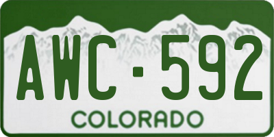 CO license plate AWC592