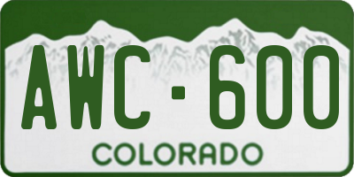 CO license plate AWC600