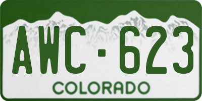 CO license plate AWC623