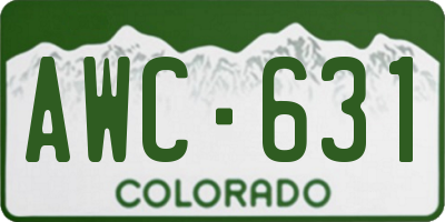 CO license plate AWC631
