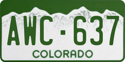 CO license plate AWC637