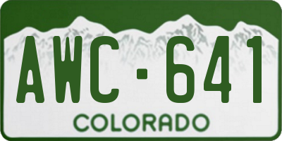 CO license plate AWC641