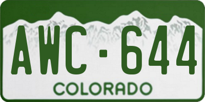 CO license plate AWC644