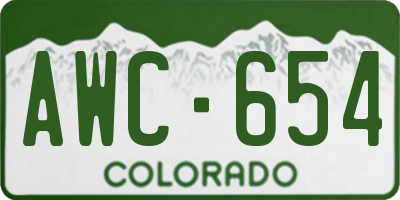 CO license plate AWC654