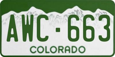 CO license plate AWC663