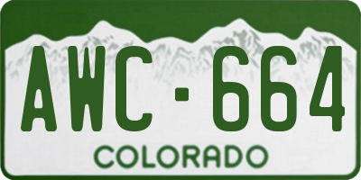 CO license plate AWC664
