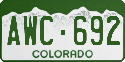 CO license plate AWC692