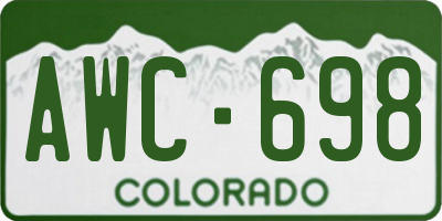 CO license plate AWC698