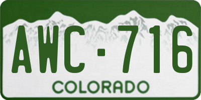 CO license plate AWC716
