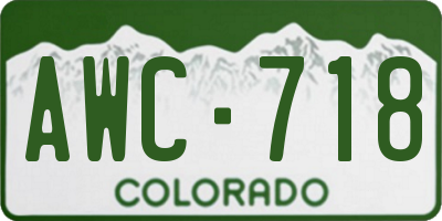 CO license plate AWC718