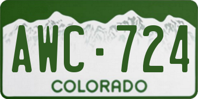 CO license plate AWC724
