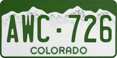 CO license plate AWC726