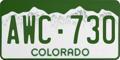 CO license plate AWC730