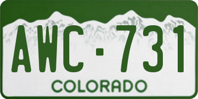 CO license plate AWC731