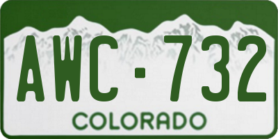CO license plate AWC732