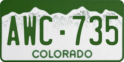CO license plate AWC735