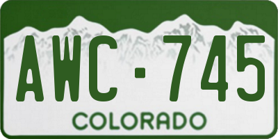 CO license plate AWC745