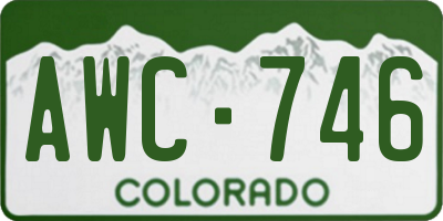 CO license plate AWC746
