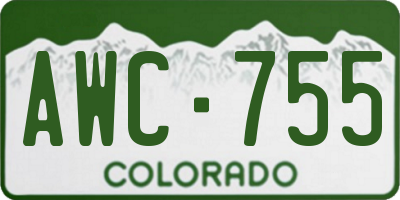 CO license plate AWC755