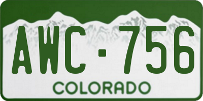 CO license plate AWC756