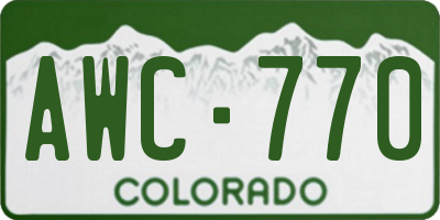 CO license plate AWC770