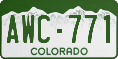 CO license plate AWC771