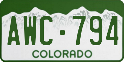 CO license plate AWC794