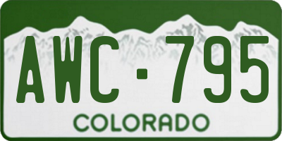CO license plate AWC795