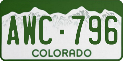 CO license plate AWC796