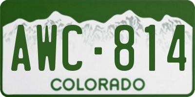 CO license plate AWC814
