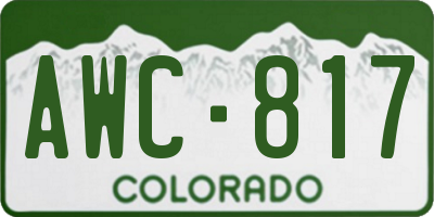 CO license plate AWC817