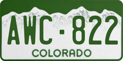 CO license plate AWC822