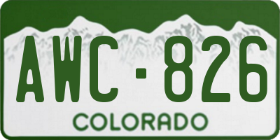 CO license plate AWC826